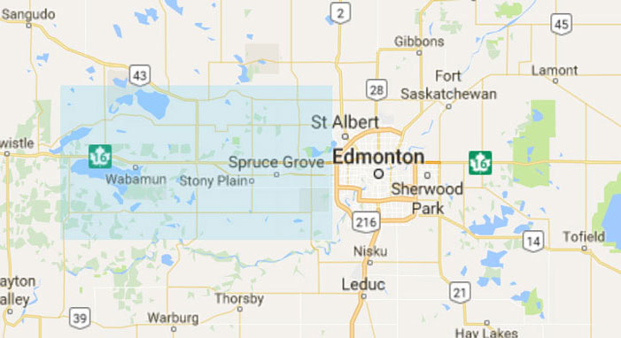 Our service area include Spruce Grove, Stony Plain and Parkland County